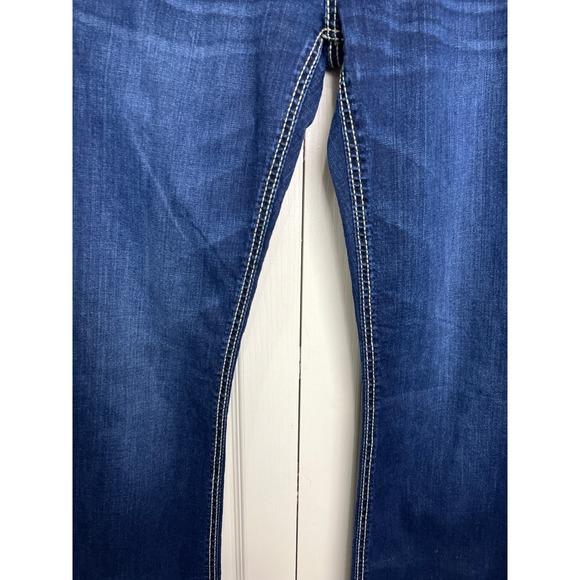 BKE Stella Bootcut Jeans Womens 30L Dark Wash Thick Stitch Low Rise Denim - Picture 14 of 16